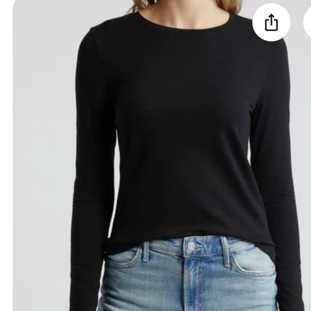 Caslon Classic Black Long Sleeve Tee